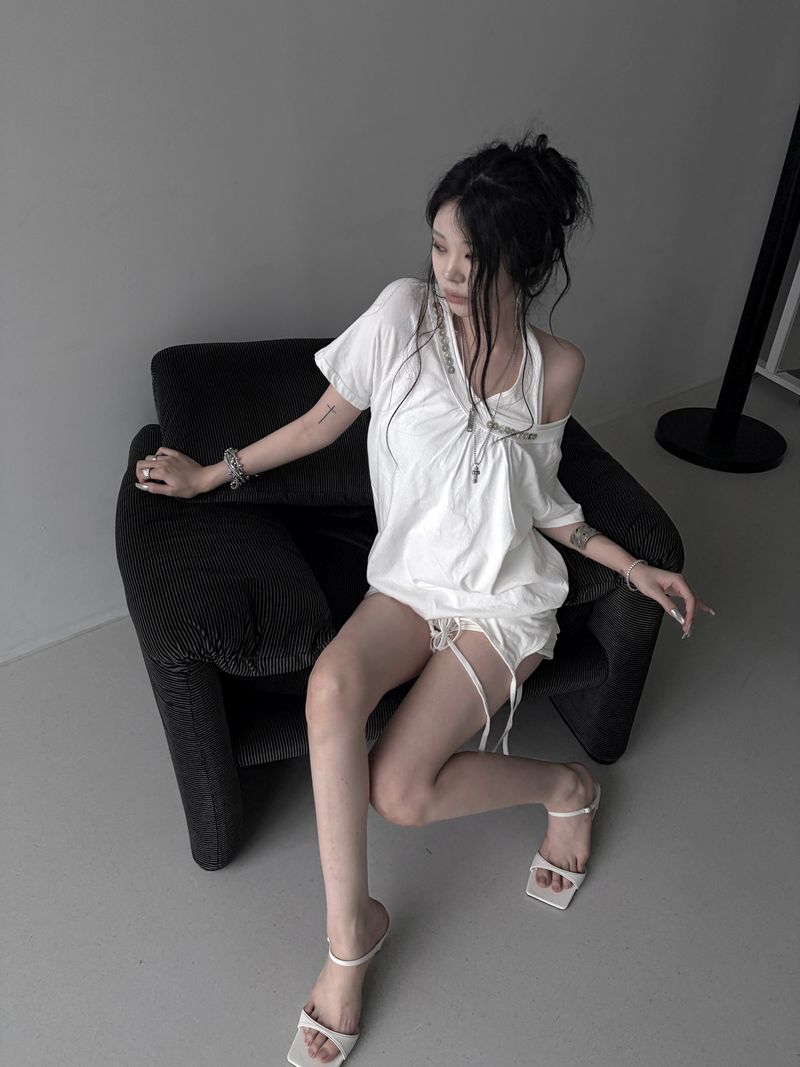 shell button volume strap top (3color)