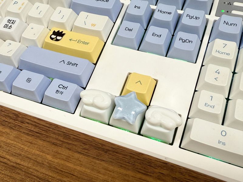 RGB LED Angel Wing Keyboard Key Cap Chaing Ring Charm 3KEY TYPE