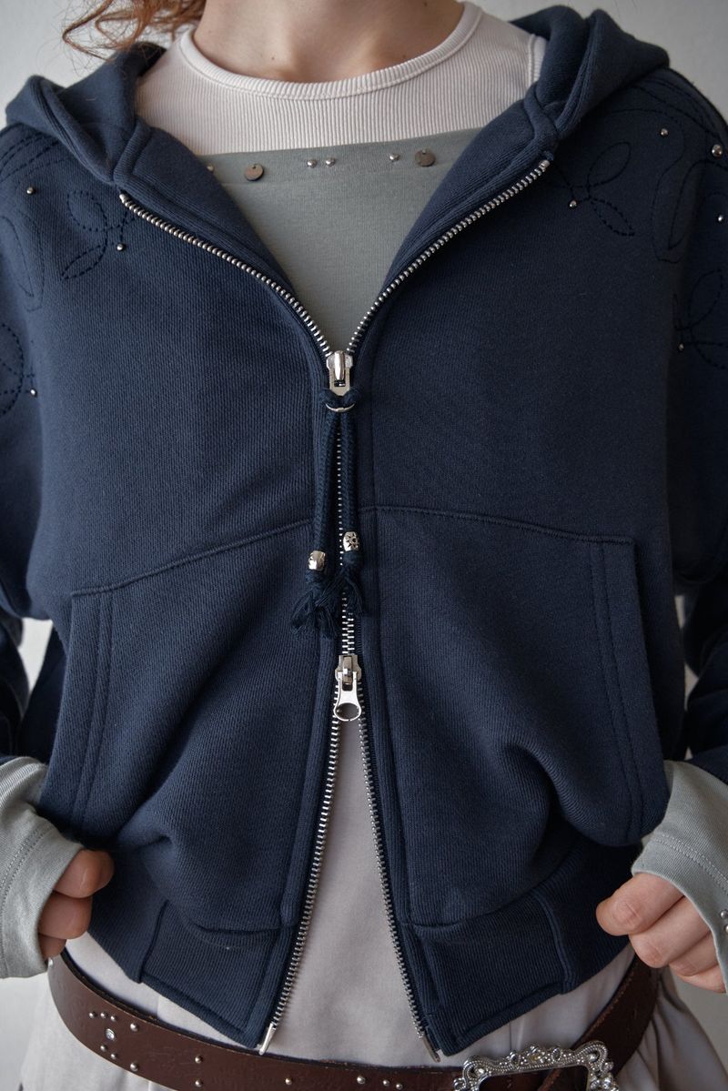 WESTERN BOLD STITCH HOODIE - NAVY 