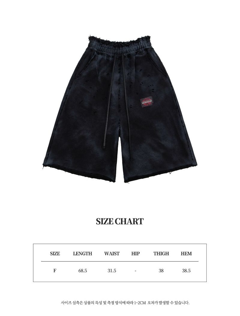 Washed destroyed bermuda P dusty black