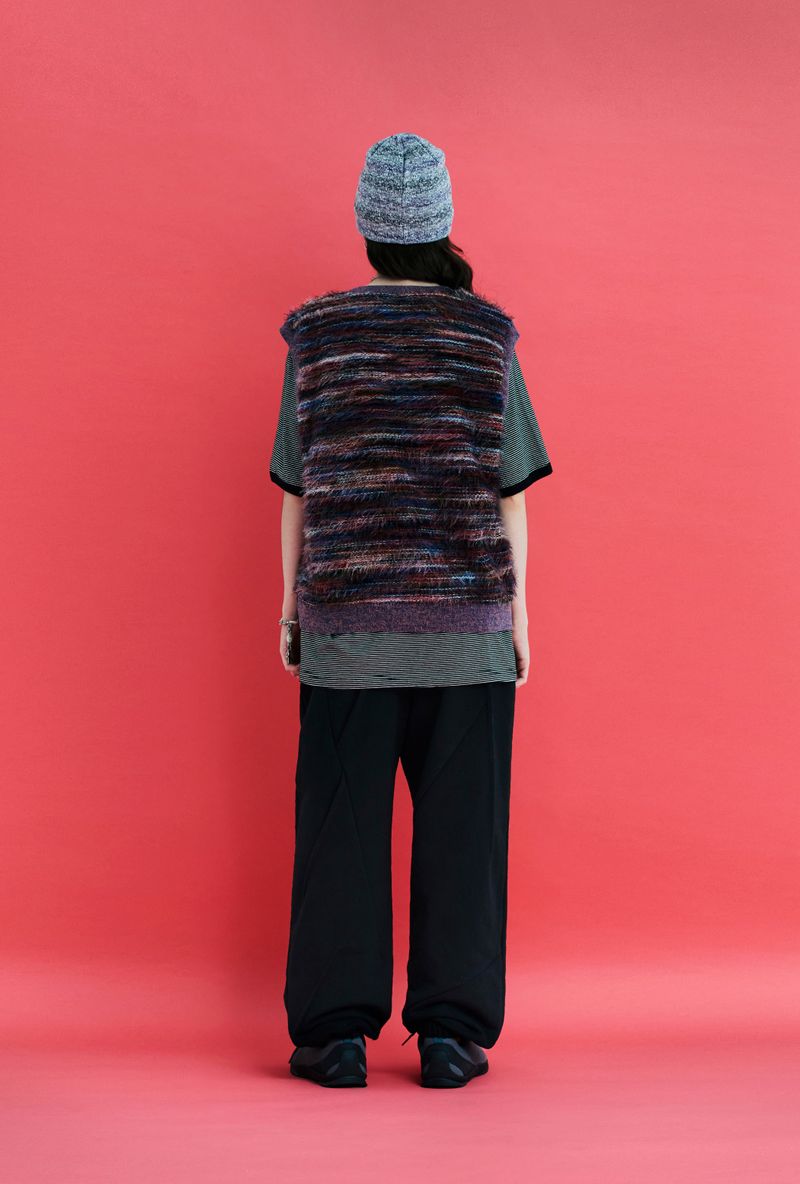 FUR KNIT VEST / PURPLE