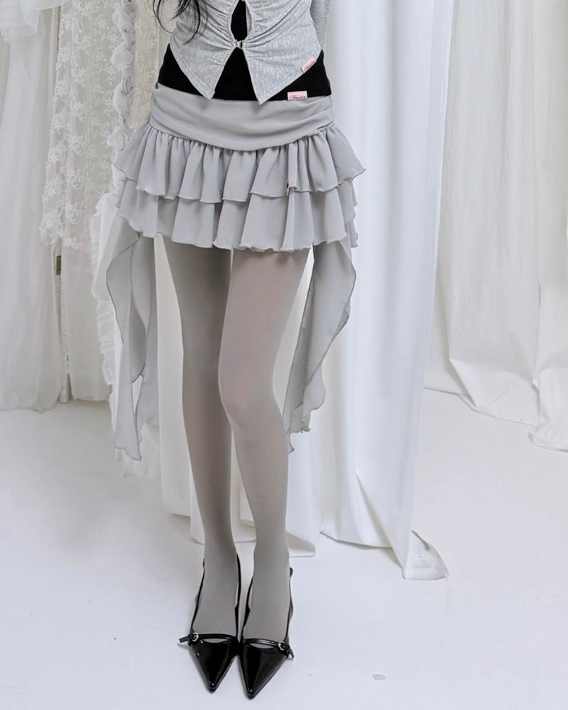 Tutu Chiffon Winged Shirred Skirt