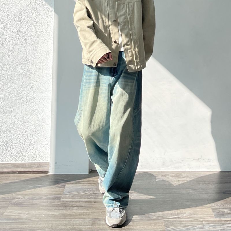 Faded Panel Wide Denim