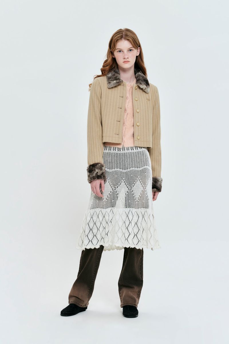 CHERRY TIE DYE FUR POINT JACKET [BEIGE]