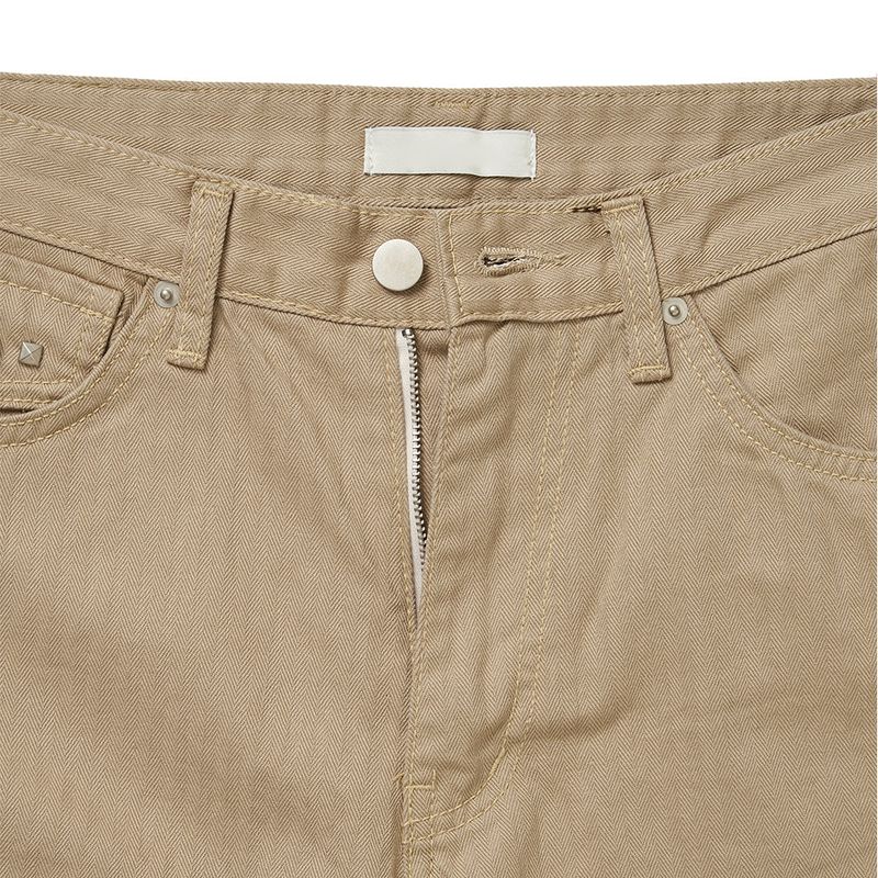 Peak stud back-pocket pants -2C