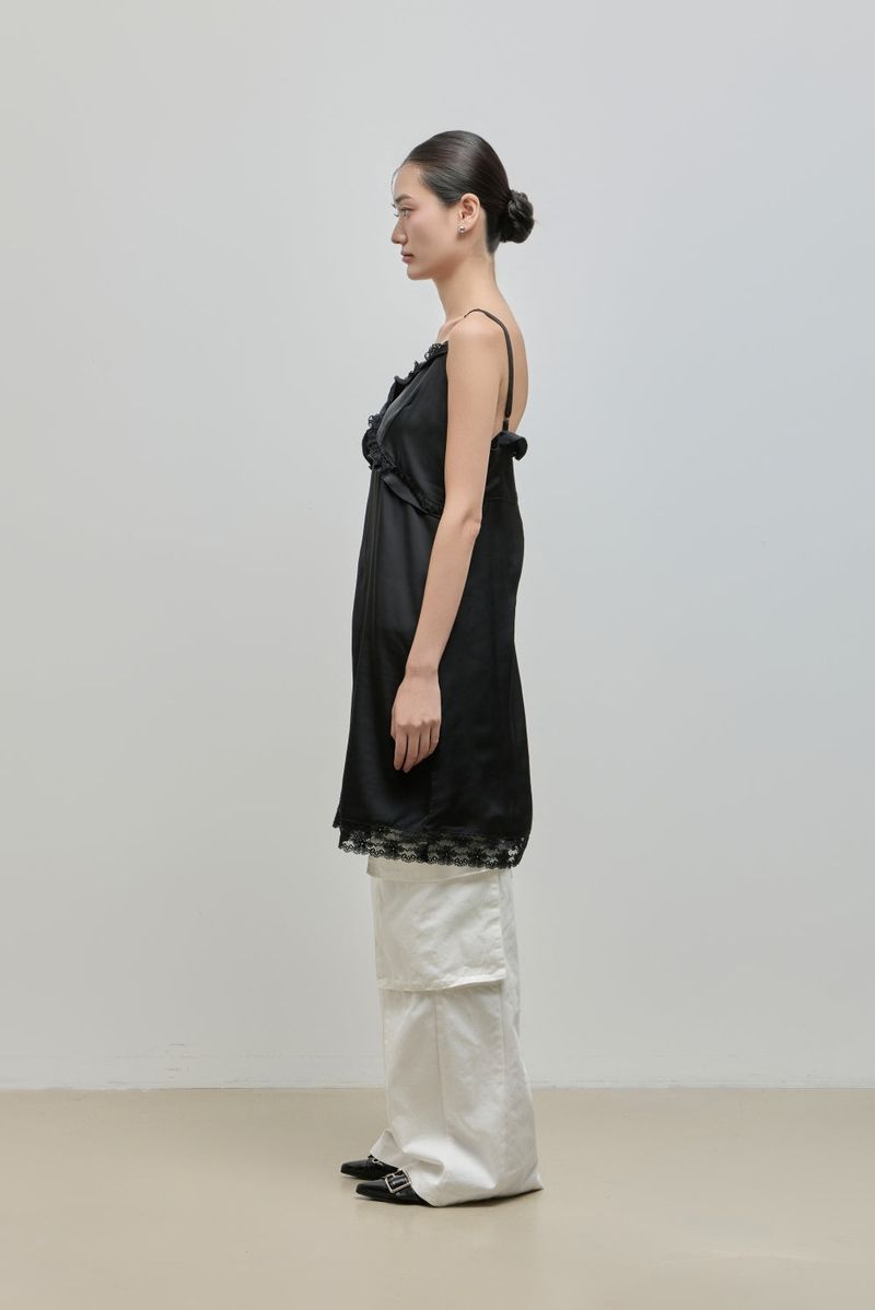Silky Lace Bustier Dress_Black
