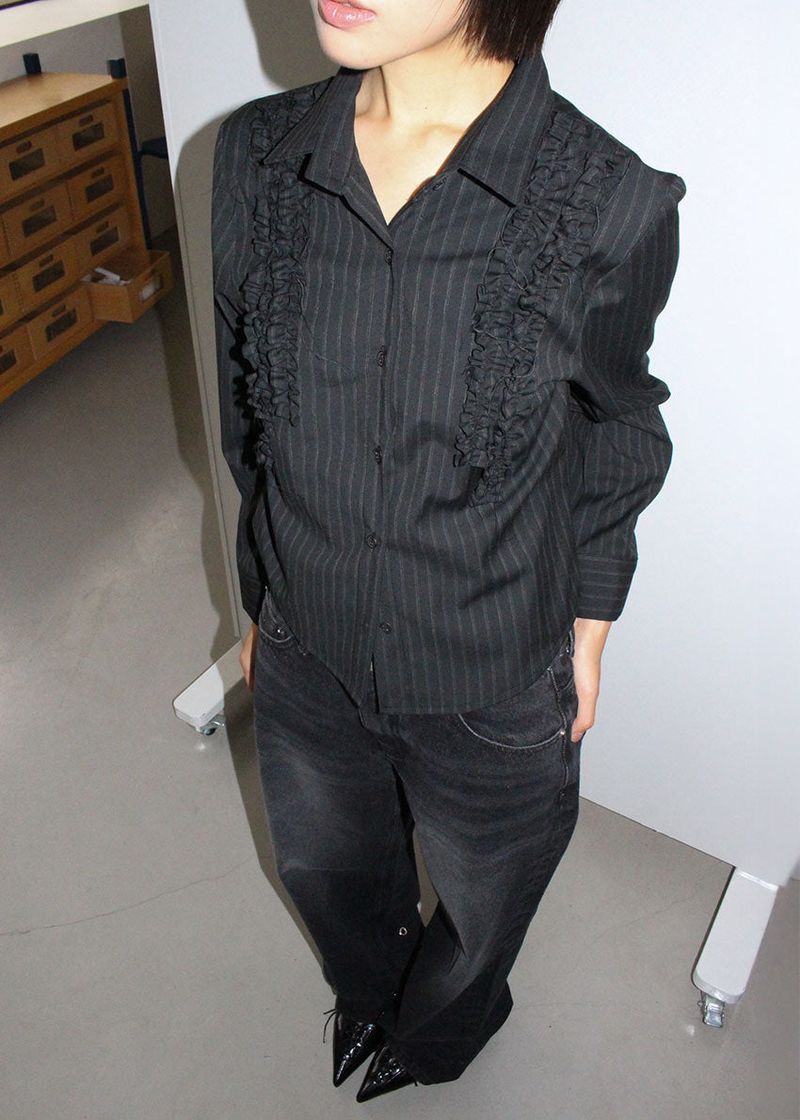 FRILL STRIPE SHIRT