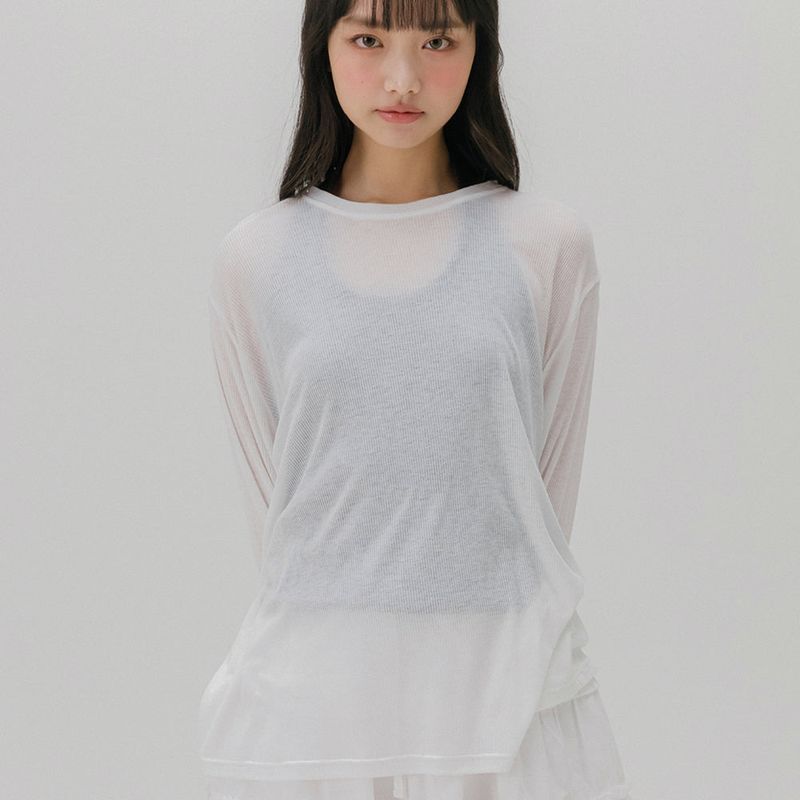 mellotory（メロートリー）の「SEE THROUGH LIP T-SHIRT (WHITE)（Tops）」
