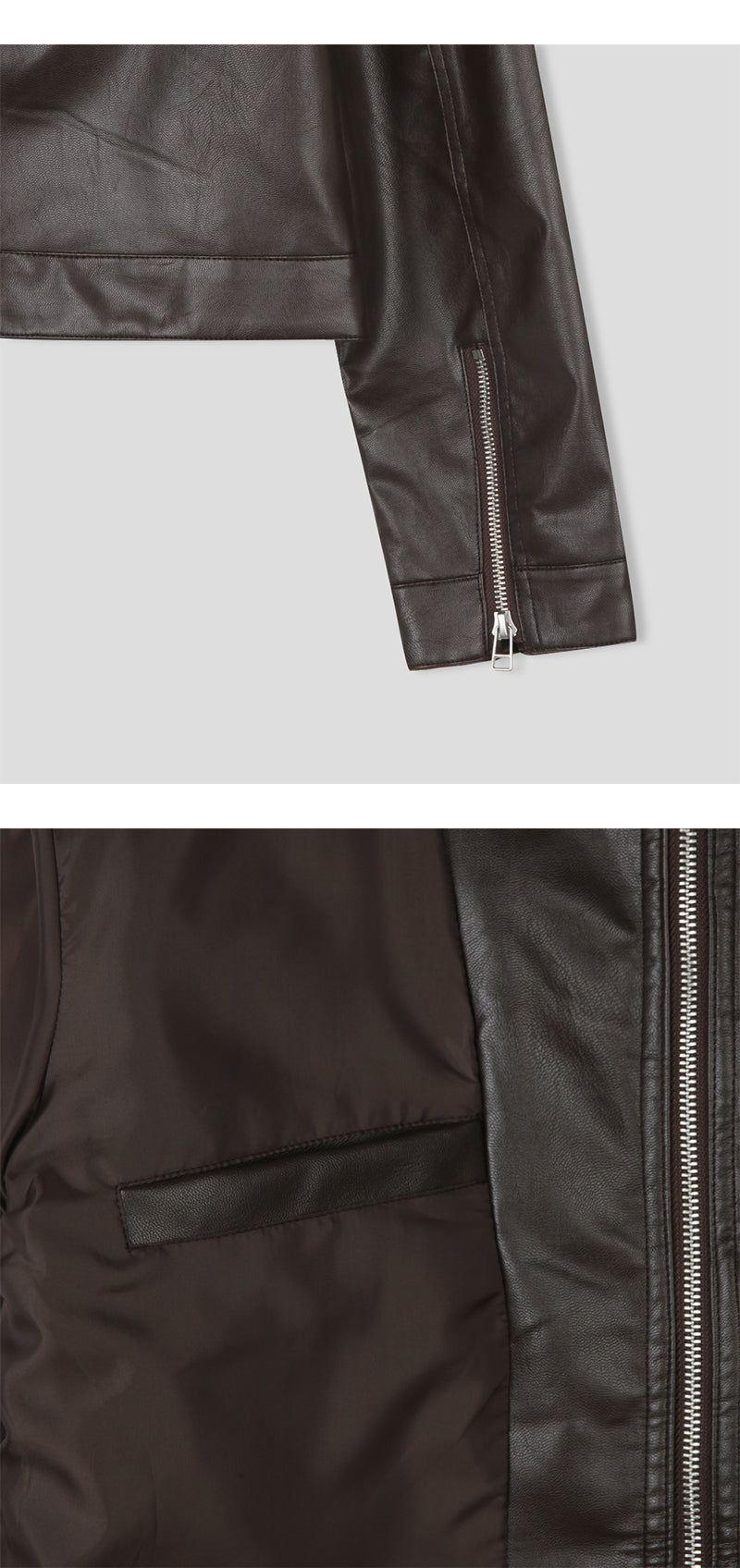 [LAURANTSEOUL] Biker crop leather jacket(2color)
