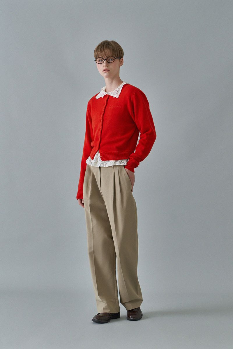 Chino pintuck pants_khaki beige