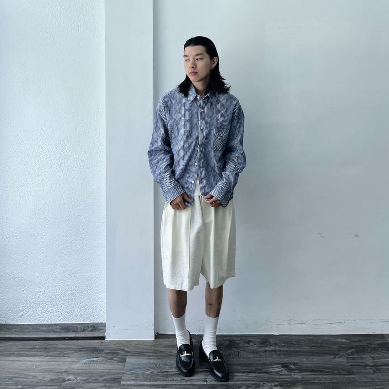 Ripple Texture Stripe Shirt