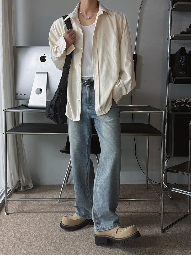 ASCLO(エジュクロ)の「ASCLO Brush Wash Semi Wide Denim Pants (3color)(Pants)」