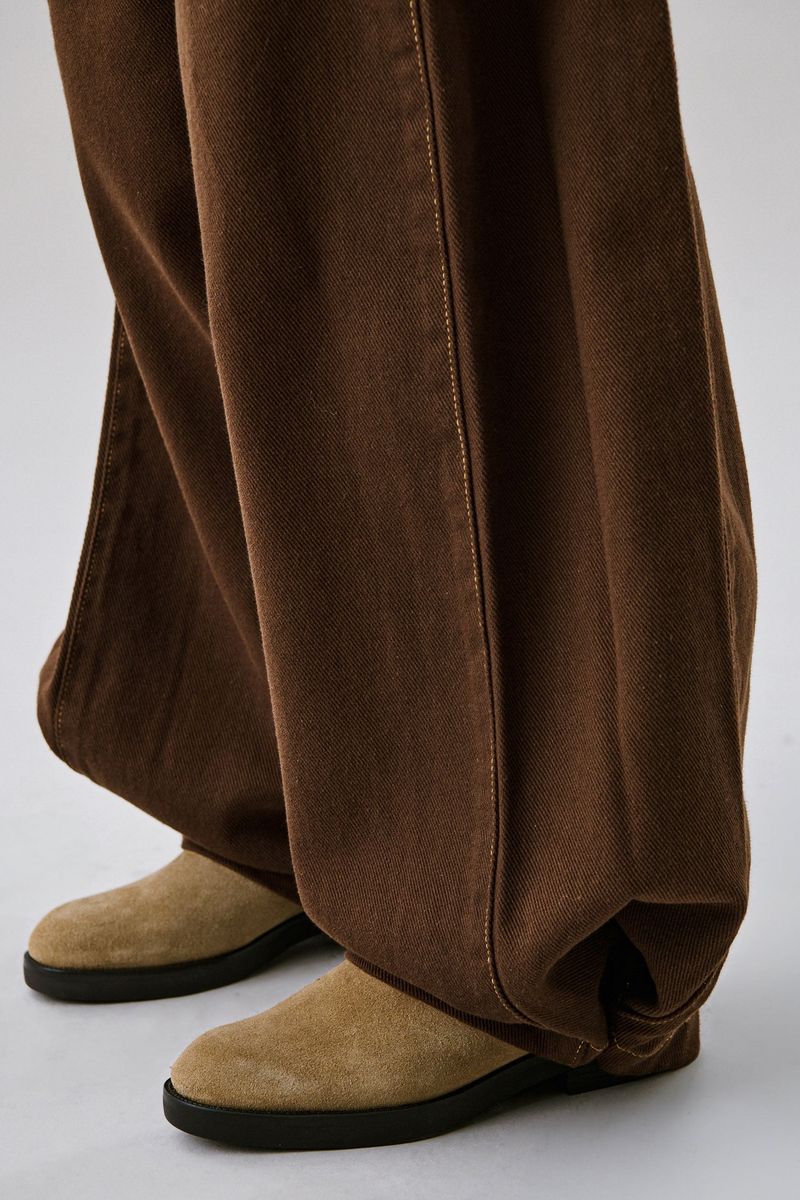 Balloon Pintuck Pants [Brown]