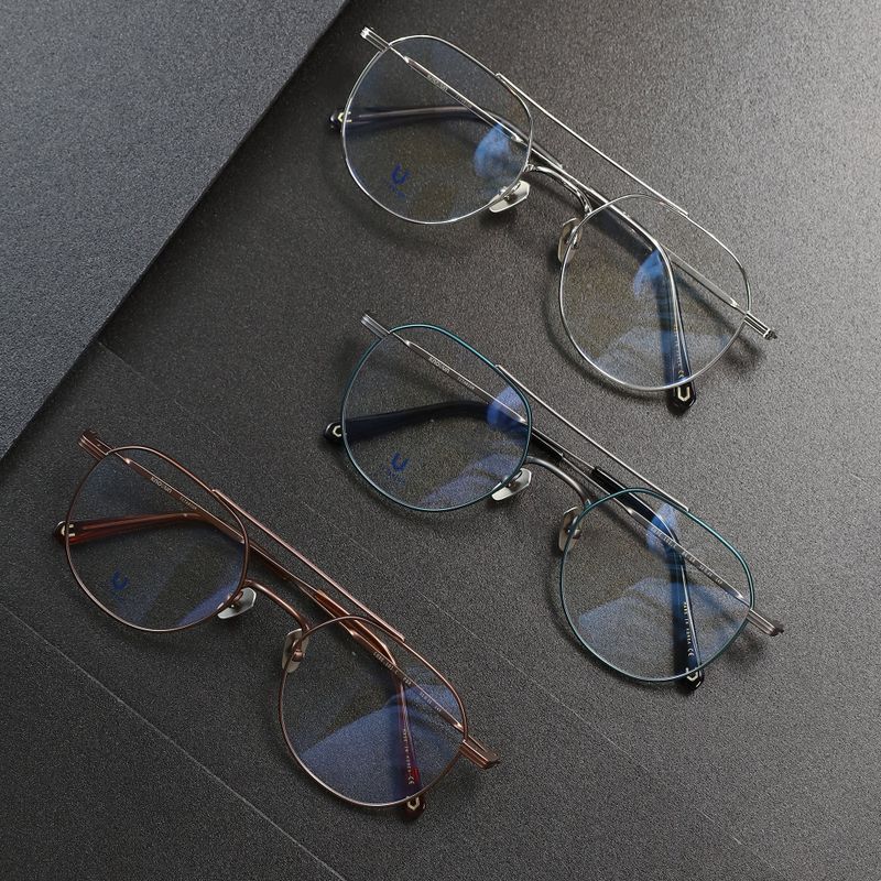 Knouun Round titanium glasses CODE. 101. C Gray