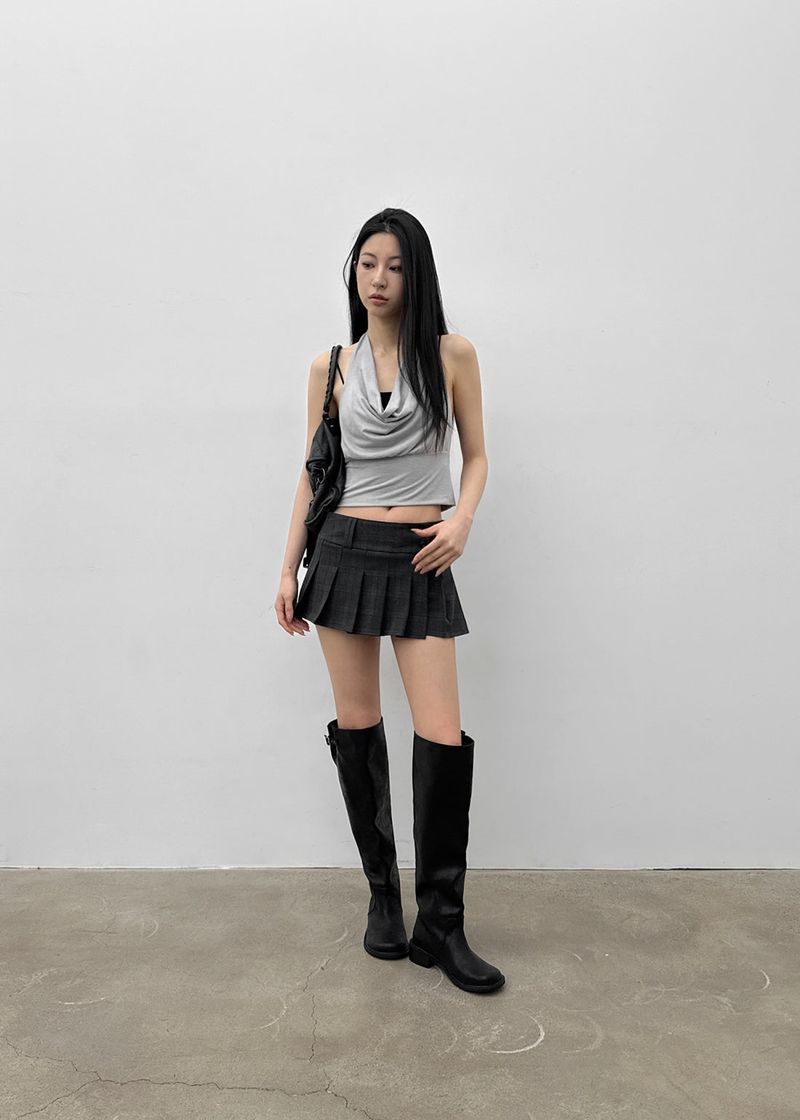 [MADE] Kusha Cowl-Neck Halter Sleeveless Top