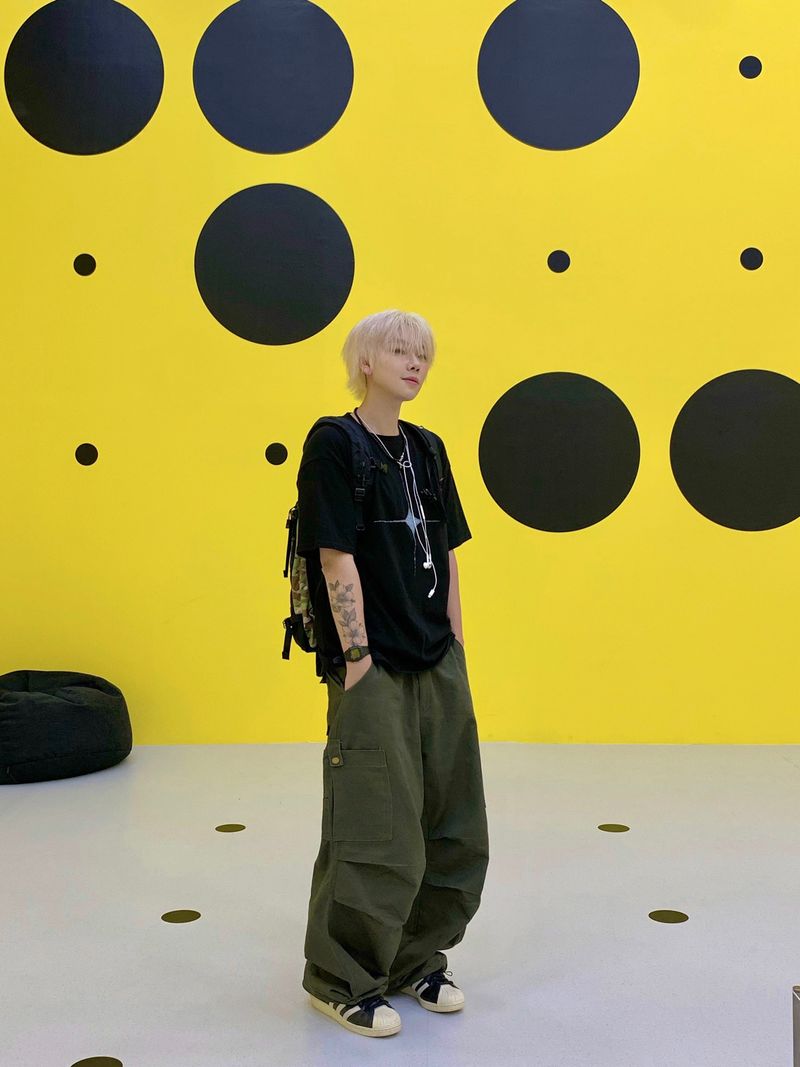 Patched Cotton American Carge Pants 2C