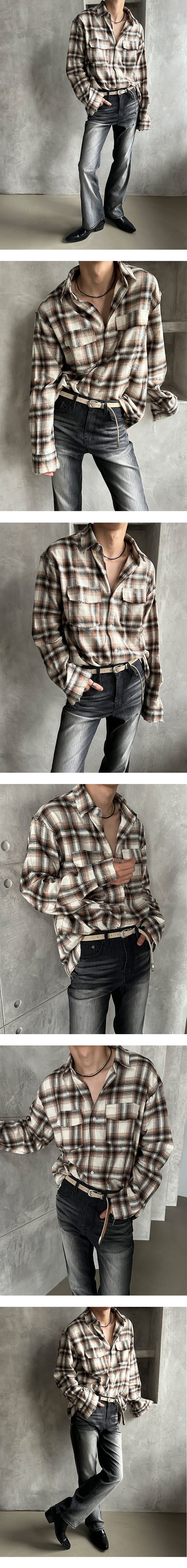 [F/W] Cutting check two pocket shirts (3color)