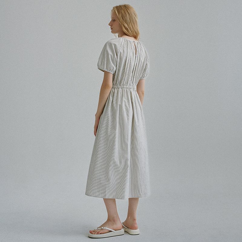 Volume striped dress