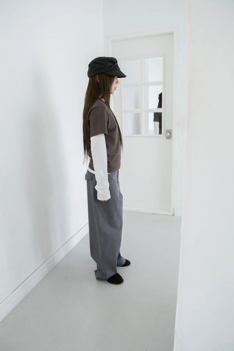 fall button pocket wide pants(2colors)