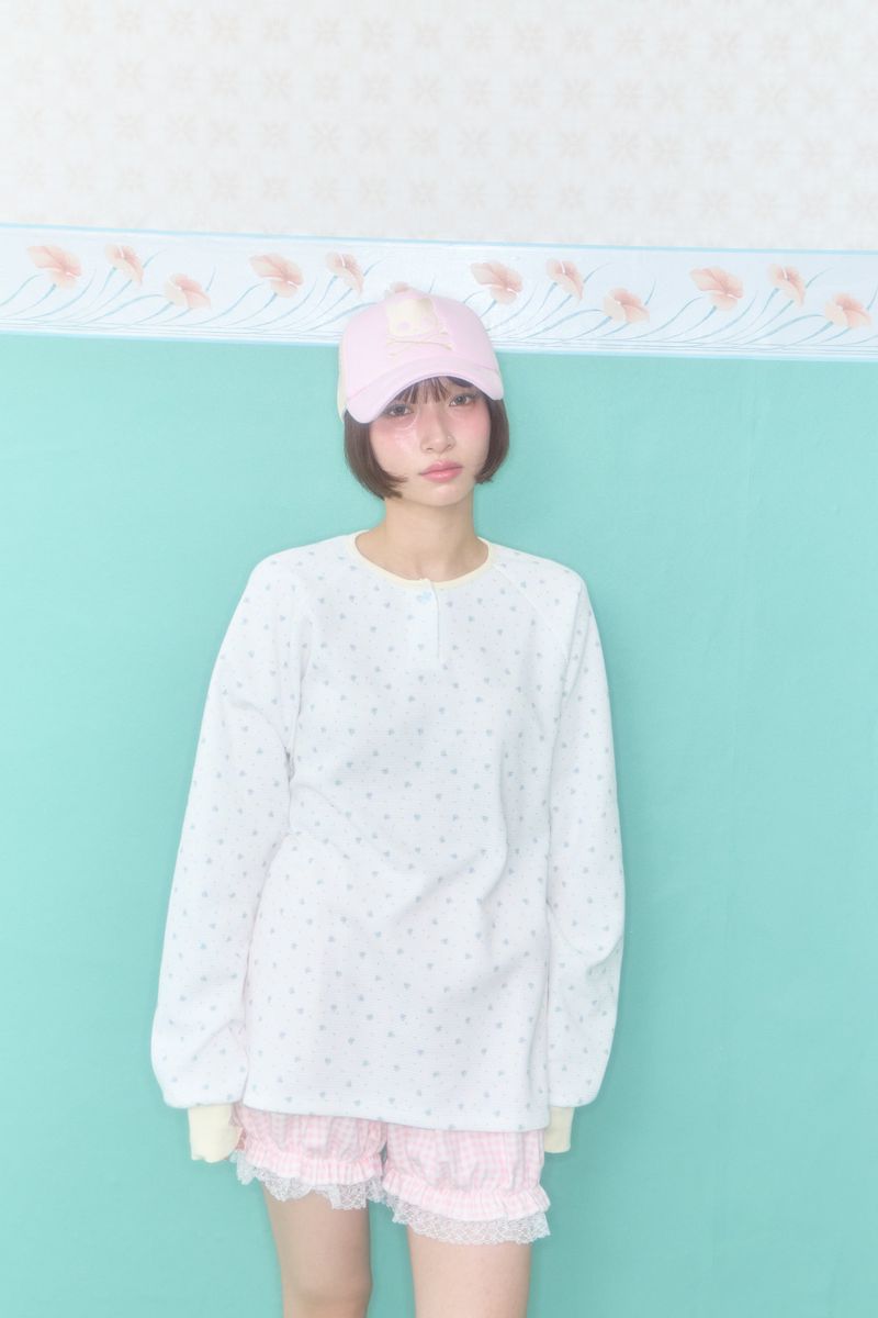 KOKO HENLEY NECK WAFFLE TOP (WHITE)