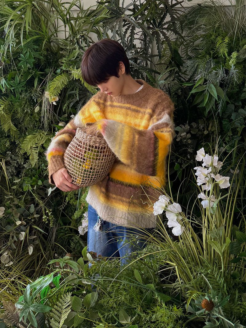 2 Low Multi Border Shaggy Knit (2color)