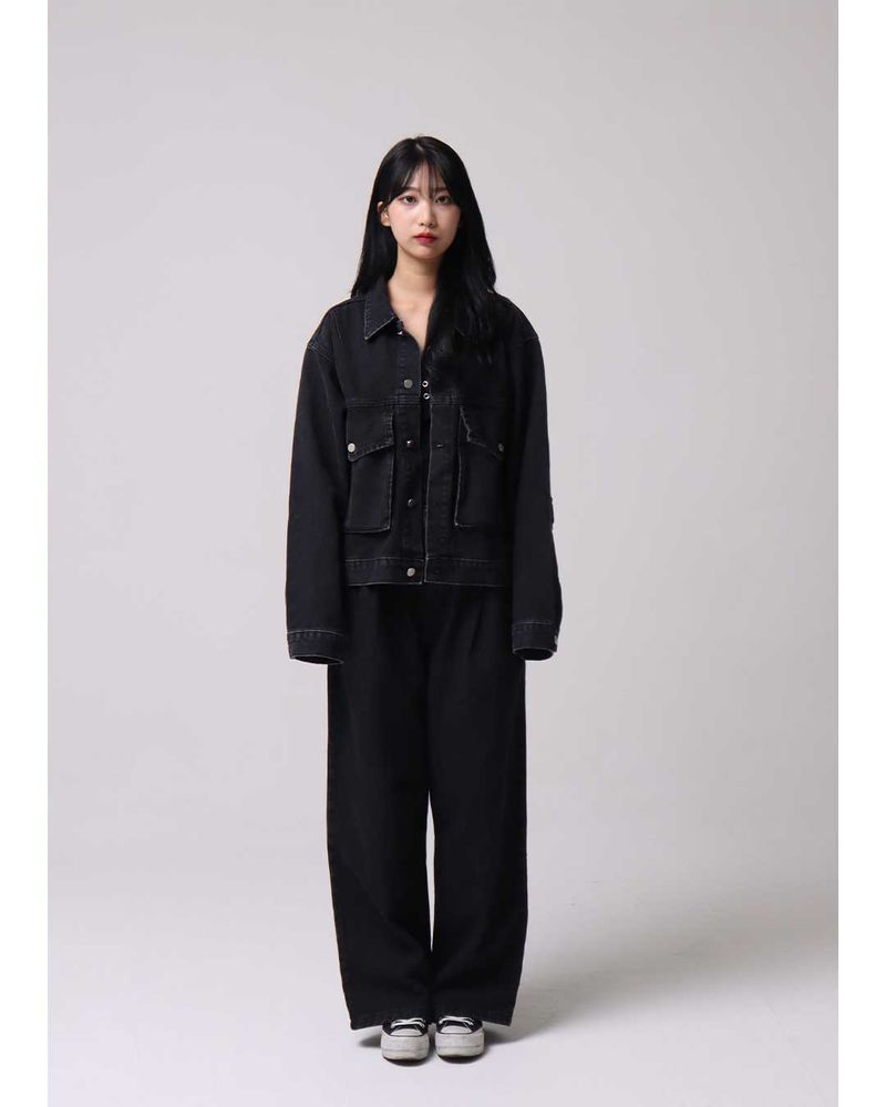 fade Pintuck Wide Denim Pants (2color)