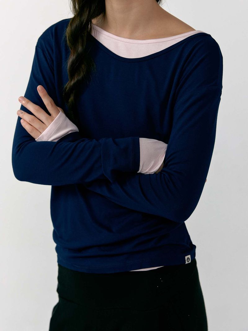 Fingerhole Long Sleeve (Navy)