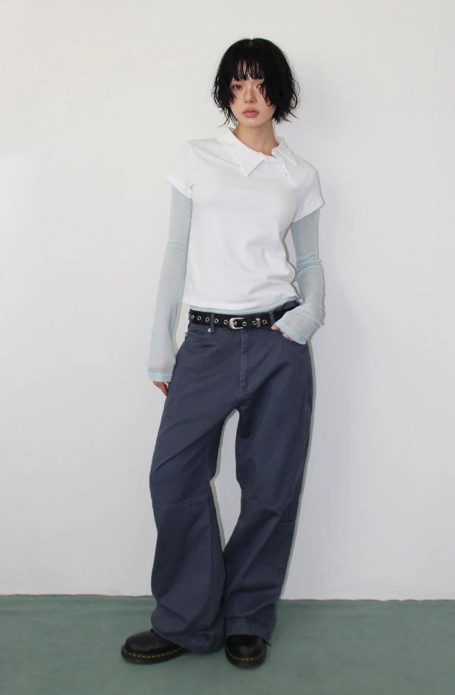VINTAGE DYEING ZIPPER PANTS