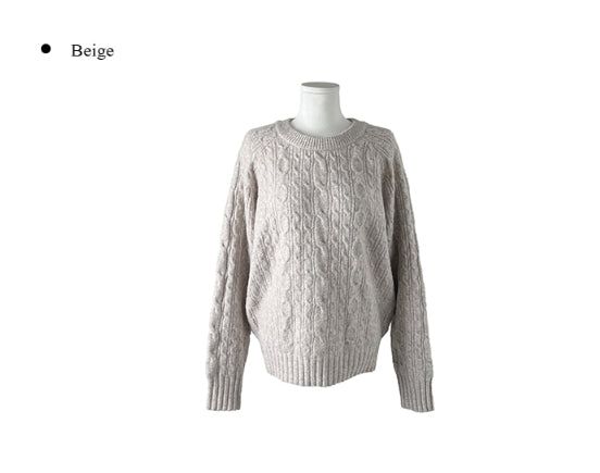 Withy Cable Loose Fit Long Sleeve Knit