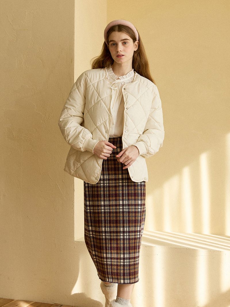 CHECK LONG SKIRT