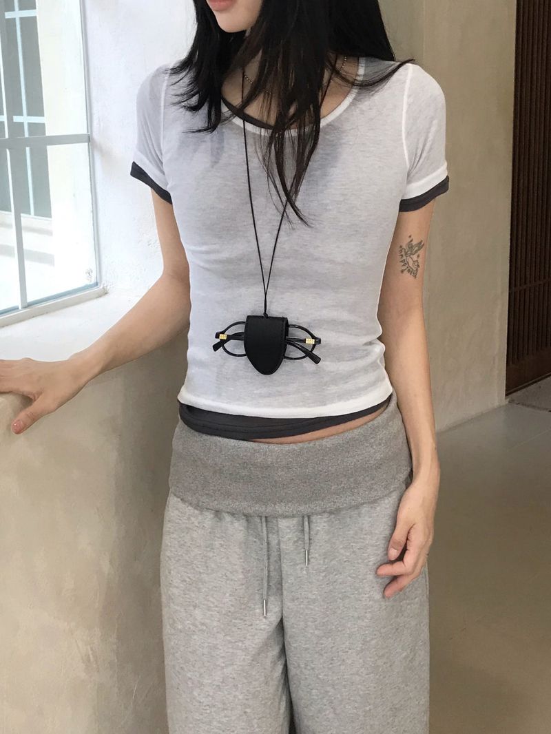 Melting Sheer Layered Half Sleeve Tee