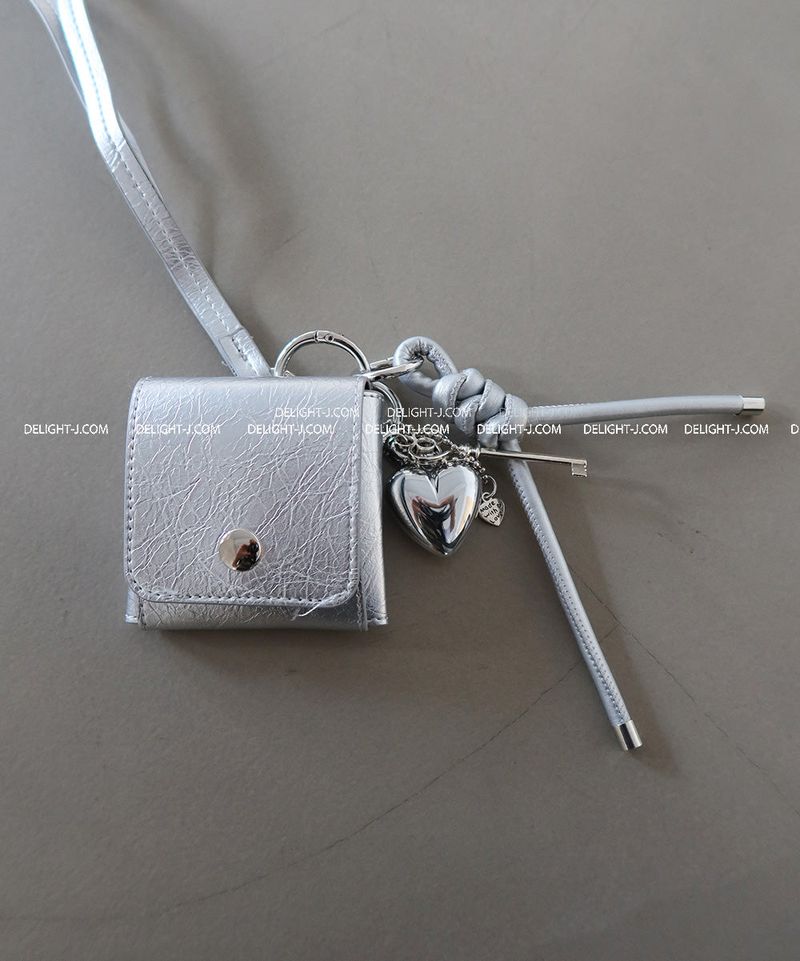 Heart key strap layered keyring