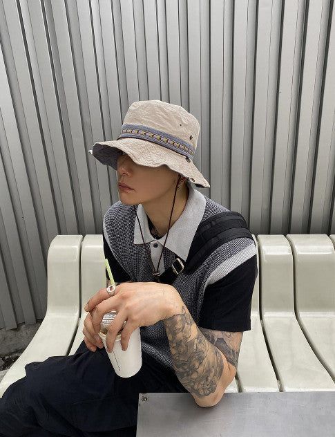 No.9593 triangle safari bucket HAT (5color)