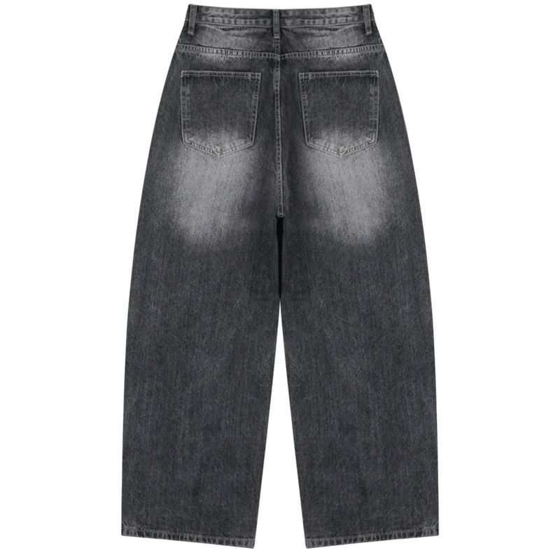 Vintage side pintuck denim pants (gray)