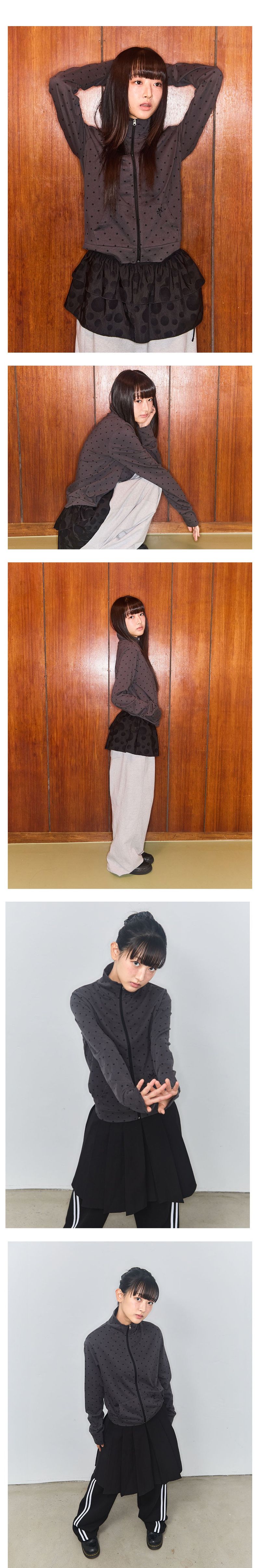 DOT SYMBOL ZIP UP - CHARCOAL
