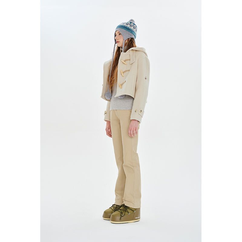 CHERRY HOODIE HALF DUFFLE COAT [IVORY]