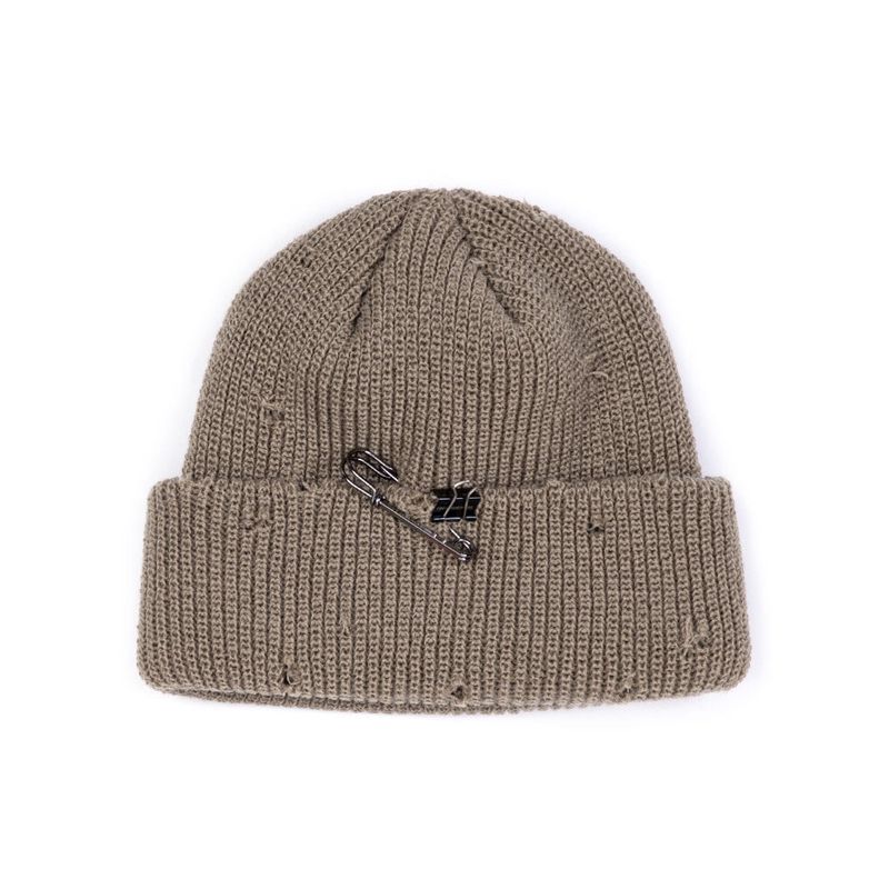 BBD Ripped Custom Short Beanie (Dark Beige)