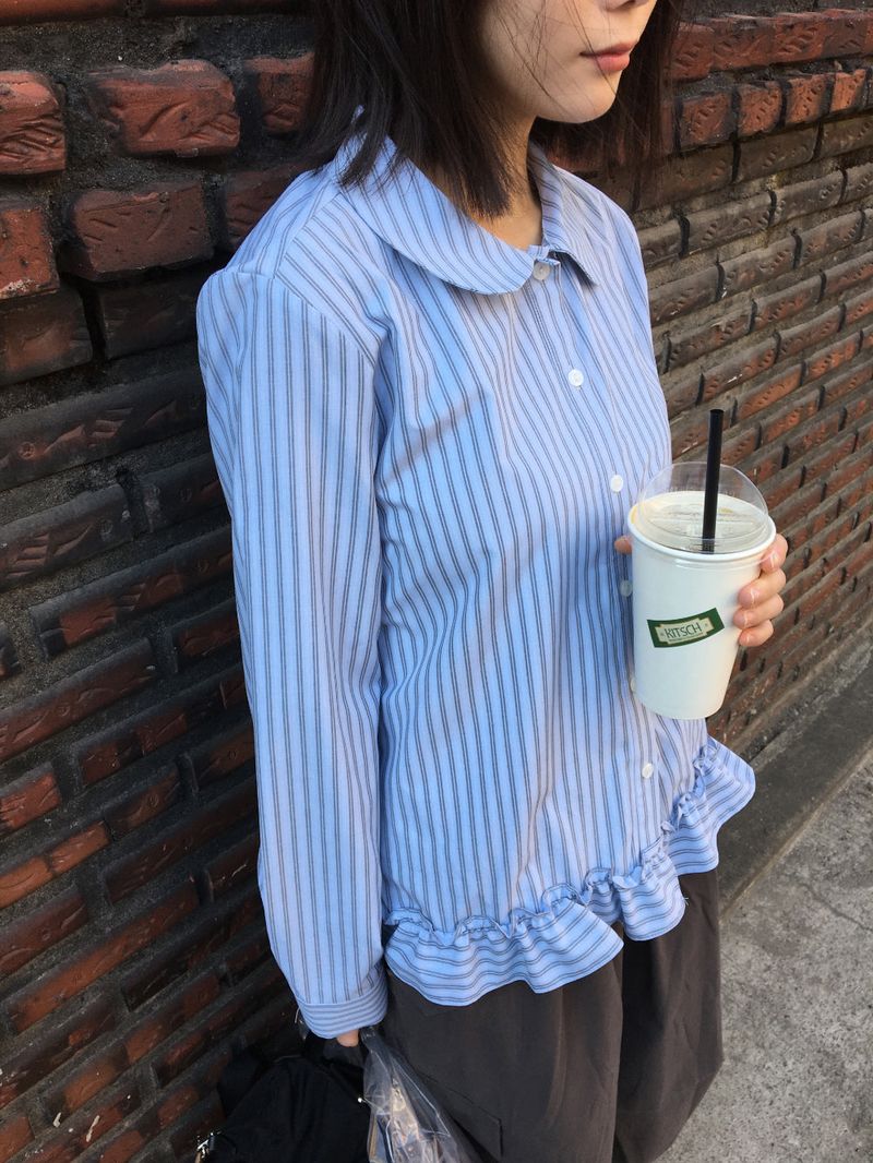 Evelyn Frill Shirt (2color)