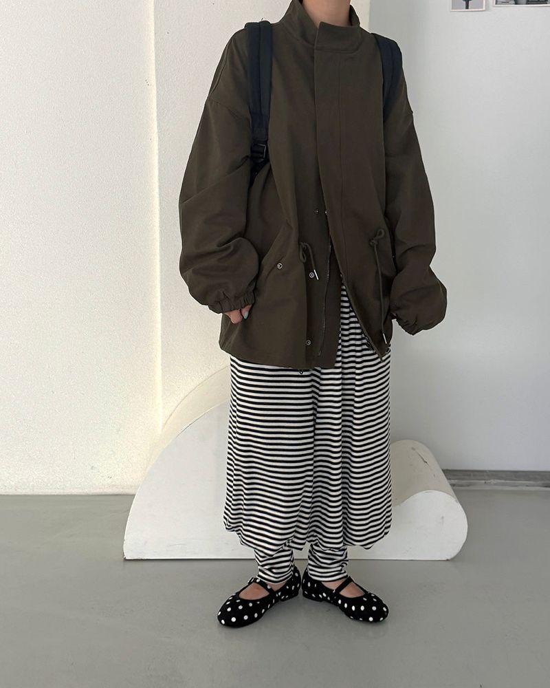 Stripe warmer harem jogger pants