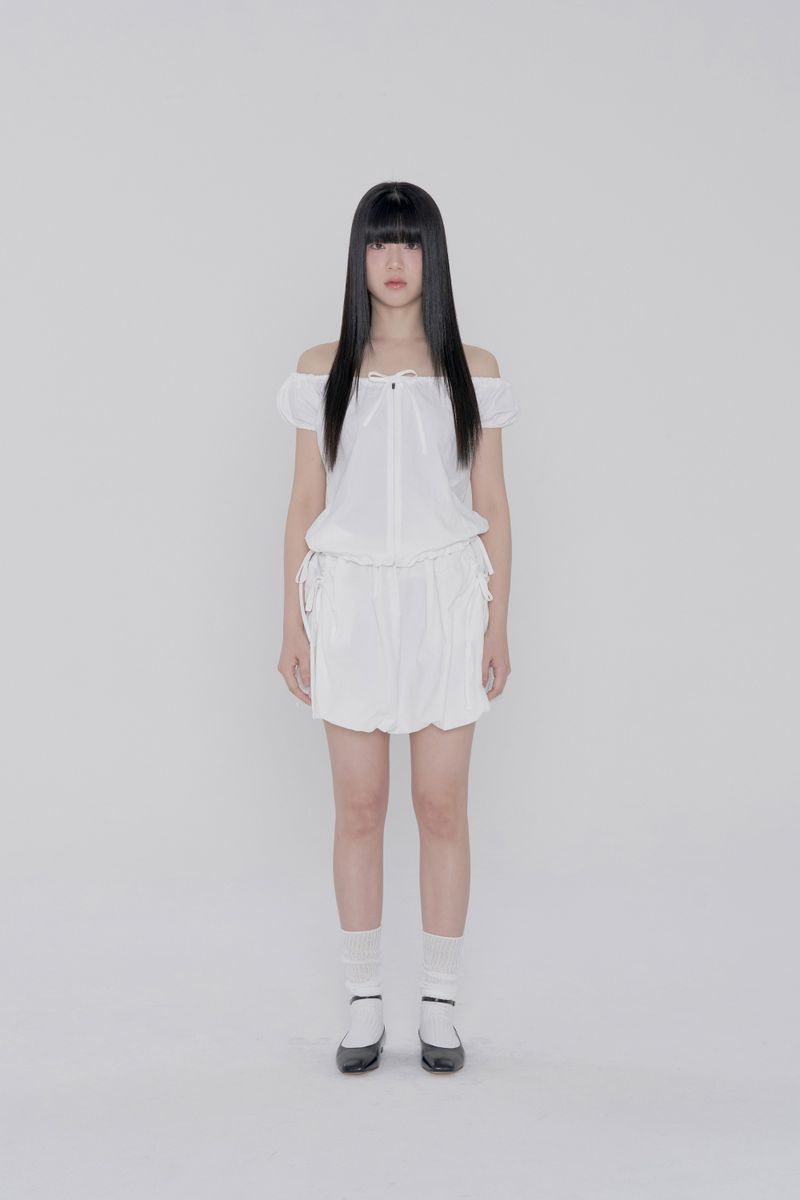 VOLUME NYLON WINDBREAKER - WHITE
