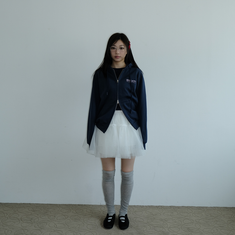 KIRIGIRL HOODIE ZIP UP _NAVY