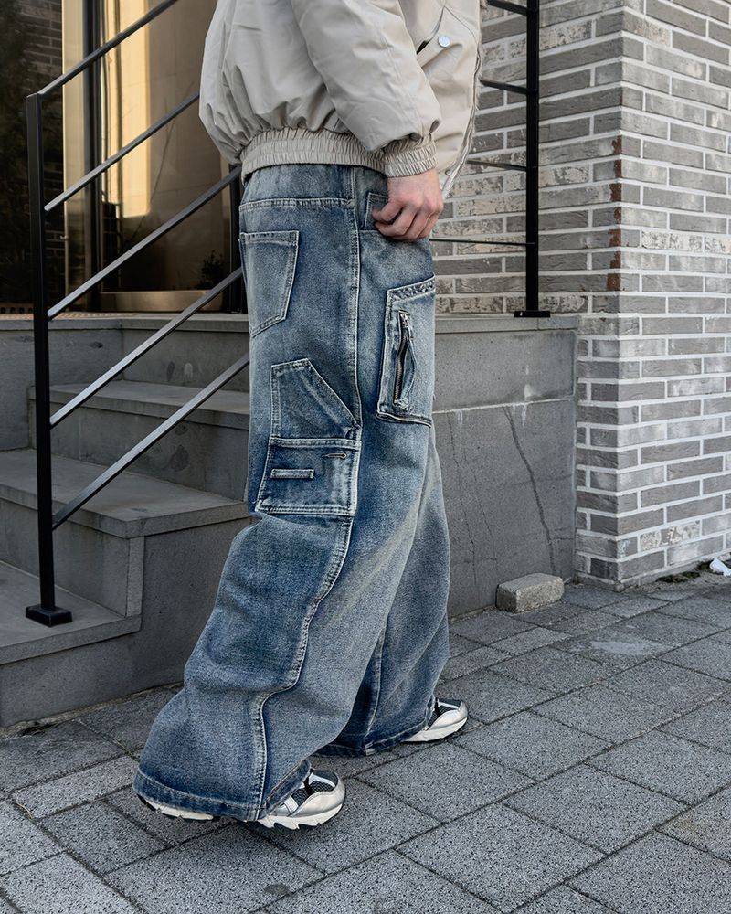 Morik Utility Pocket Wide Denim Pants