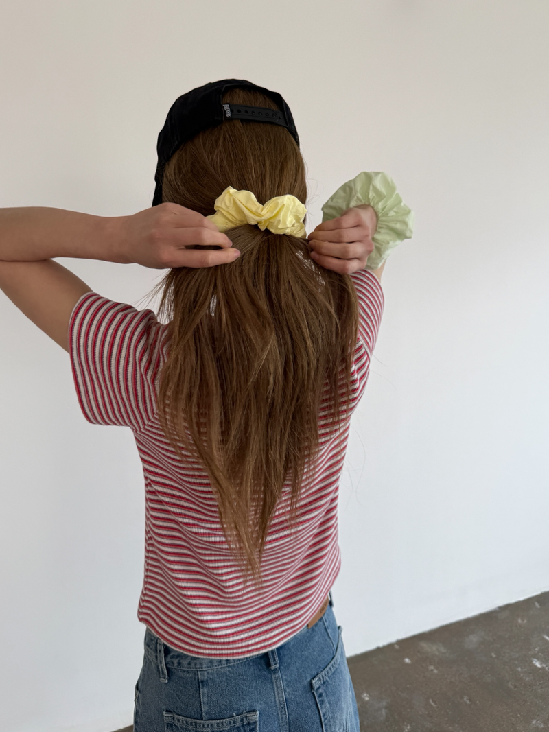 denim frill bermuda pants