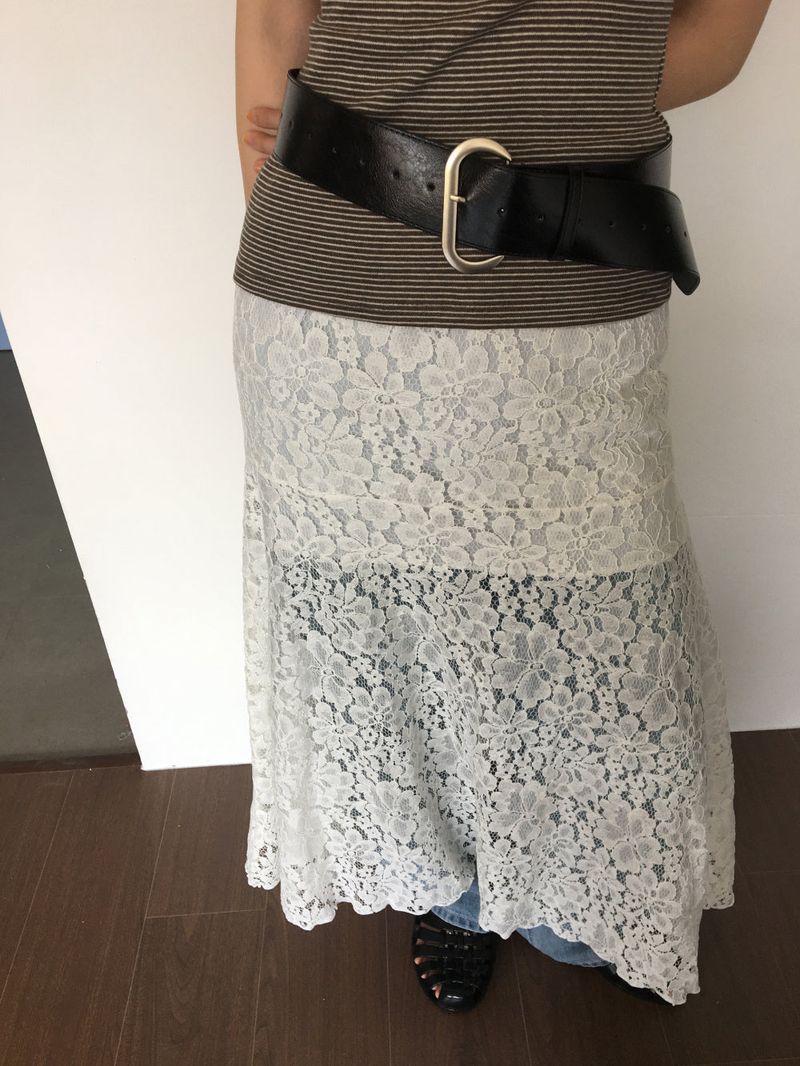 Wide oval buckle belt(2color)