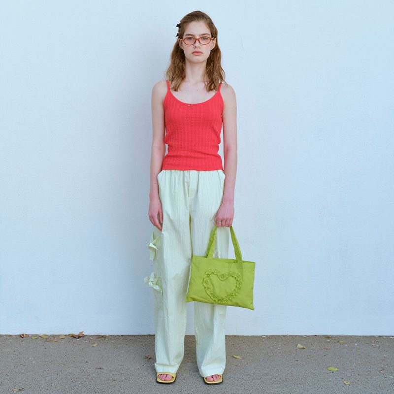 FRILL HEART MINI BAG, LIME PUNCH