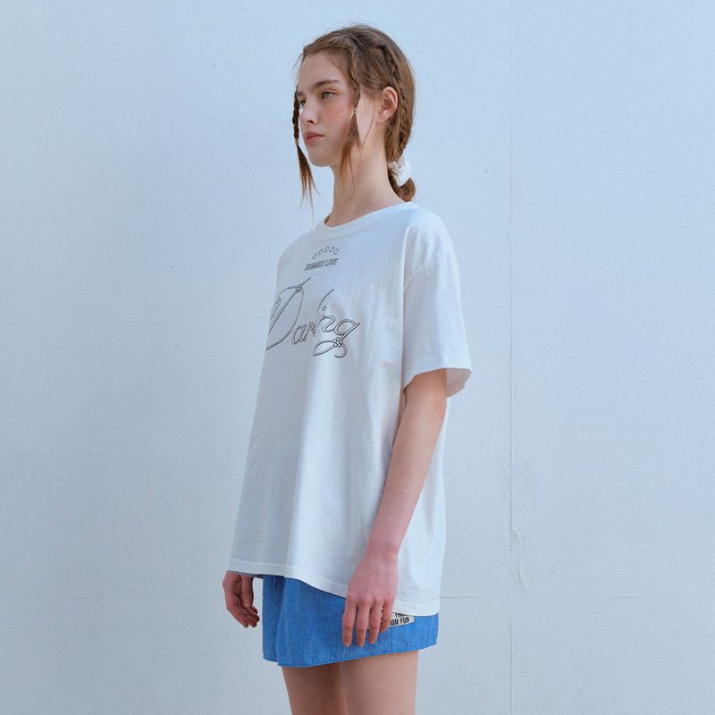 OVERSIZE DARLING TEE, WHITE