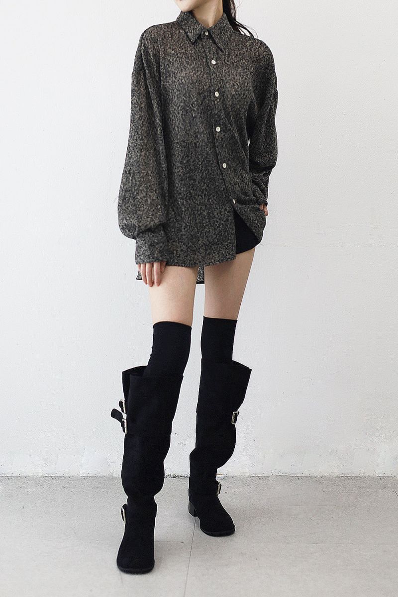 (Unisex) ブレットオーバーサイズニットシャツ