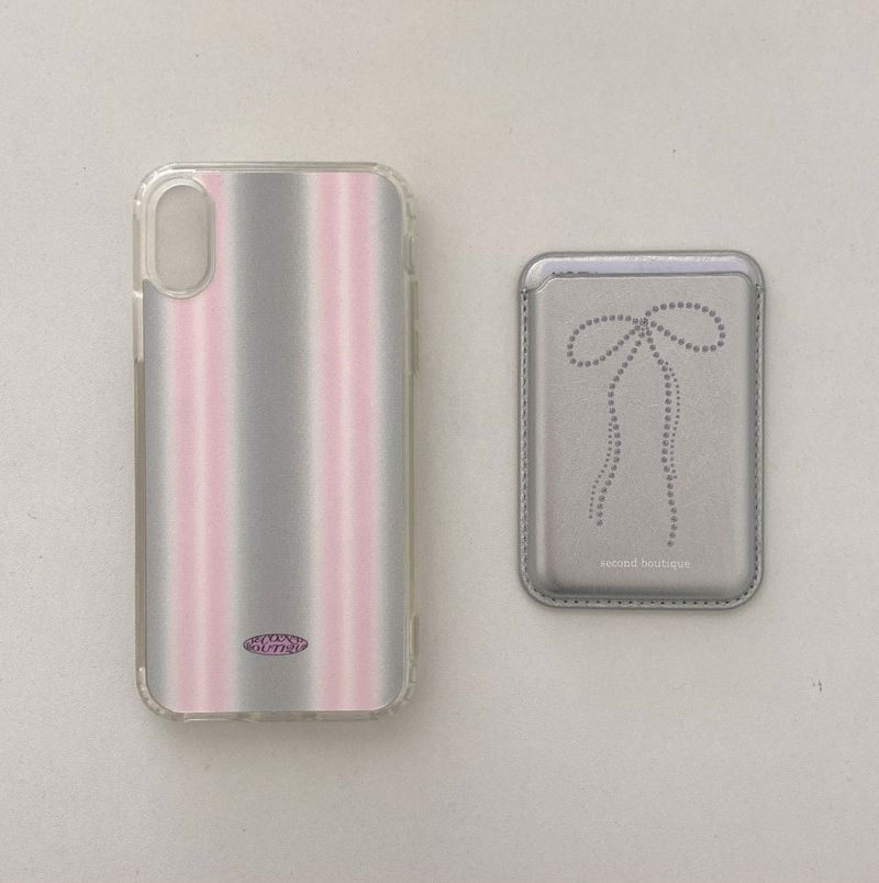 [MADE]  Twinkle ribbon magsafe card wallet(ver.1)_SILVER