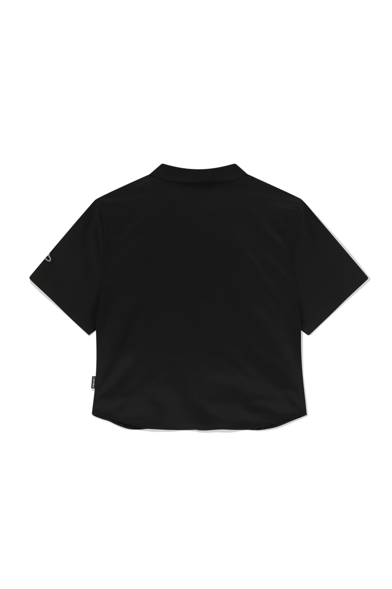 SHIRRING COTTON ZIP UP