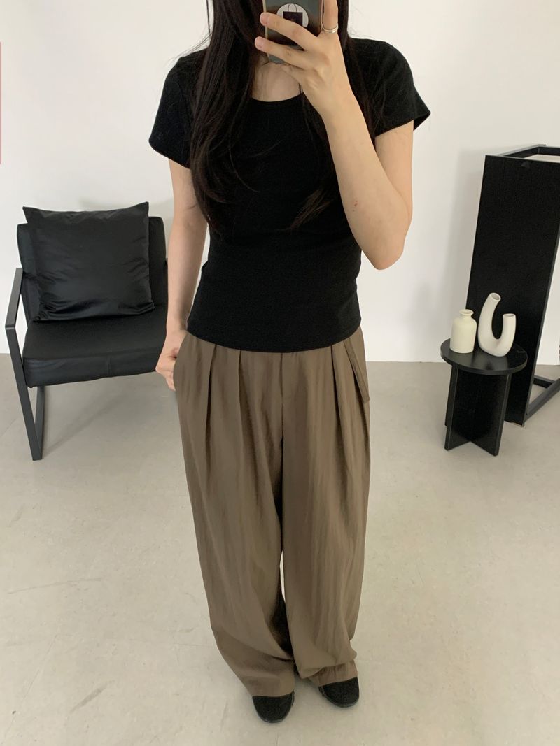 Briki Wide Pintuck Long Slacks